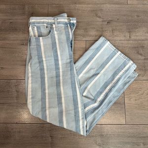 Madewell striped slim wide leg crop size 28